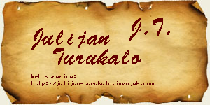 Julijan Turukalo vizit kartica